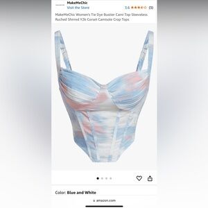 MakeMeChic Women's Tie Dye Bustier Cami Top Sleeveless size Large